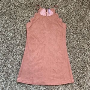 Scalloped Suede Dress - Medium
